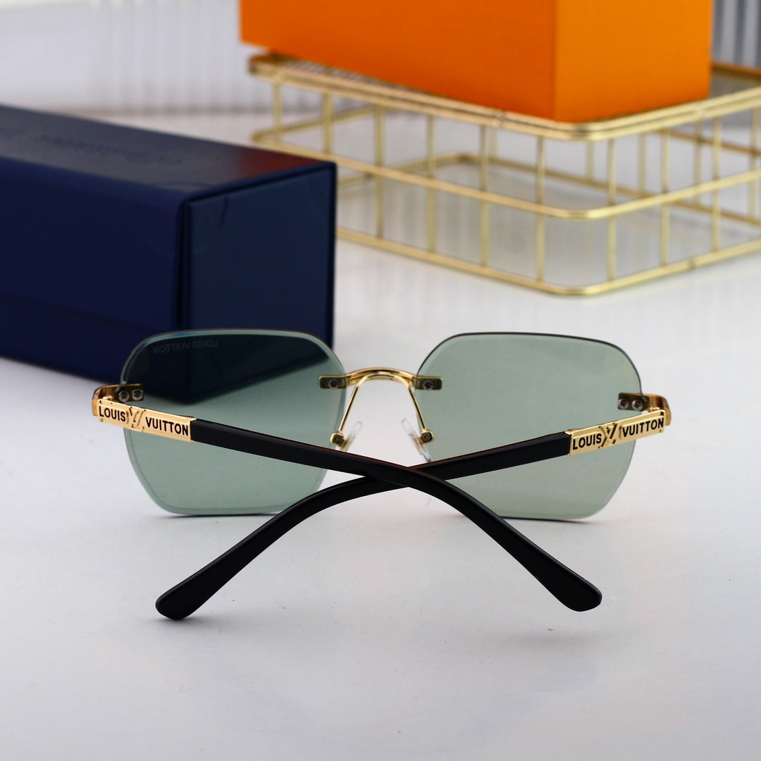 HD Frameless Fashion Metal Sunglasses