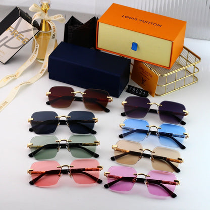 HD Frameless Fashion Metal Sunglasses