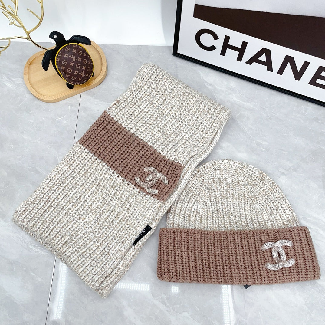 Fashion Knitted Hat + Scarf Set