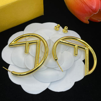 3 Sizes Vintage Half Hoop F Earrings