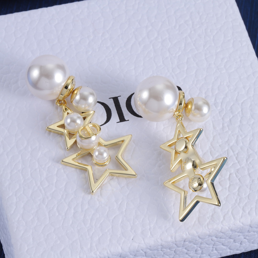 Fashion Stars Pendant Pearl Earrings