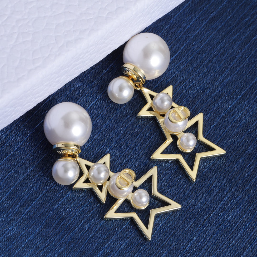 Fashion Stars Pendant Pearl Earrings