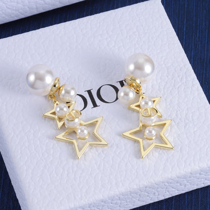 Fashion Stars Pendant Pearl Earrings