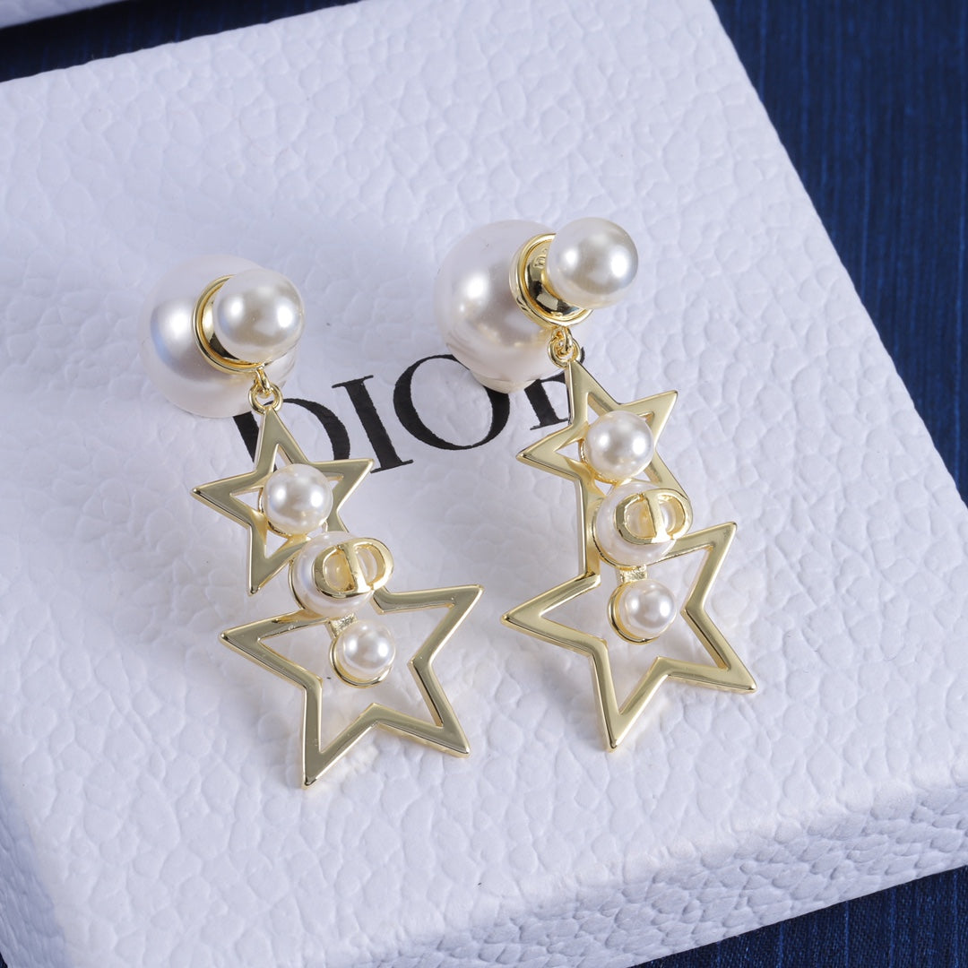 Fashion Stars Pendant Pearl Earrings