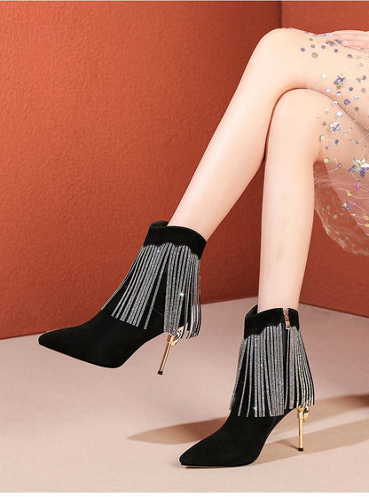 Fringed Rhinestone Boots