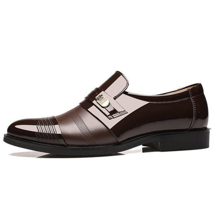 Men Cap Toe Pointed Toe Slip On Business Formal Shoes