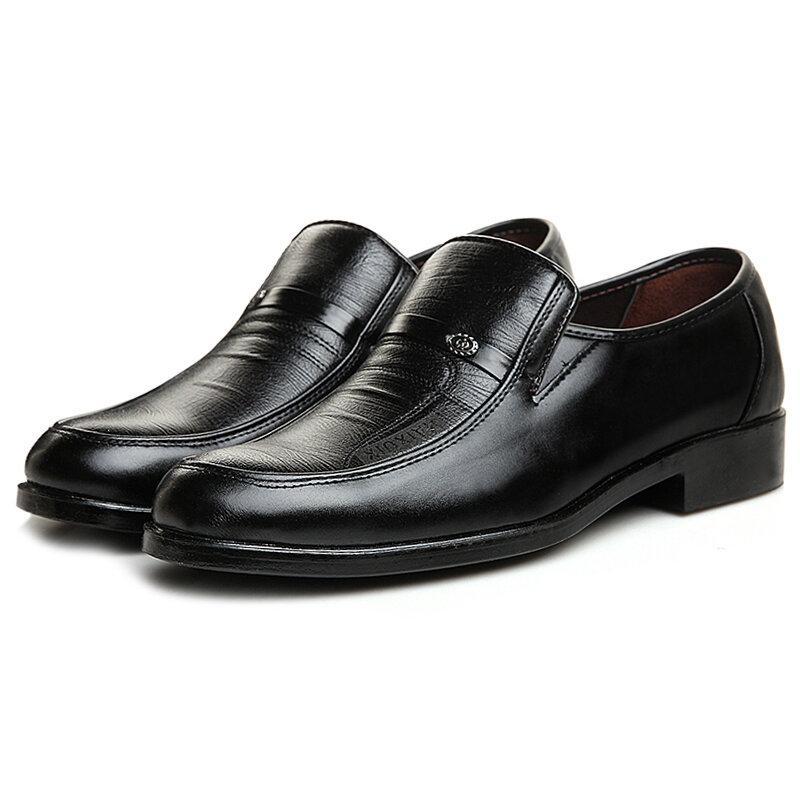 Men Soft Leather Slip On Business Casual Shoes