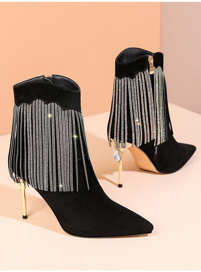 Fringed Rhinestone Boots