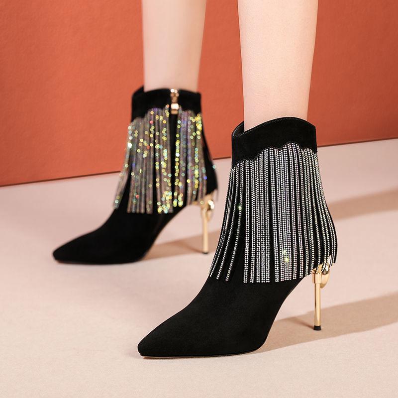 Fringed Rhinestone Boots