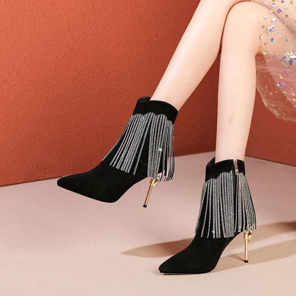 Fringed Rhinestone Boots