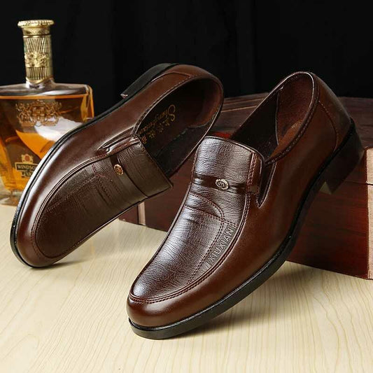 Men Soft Leather Slip On Business Casual Shoes