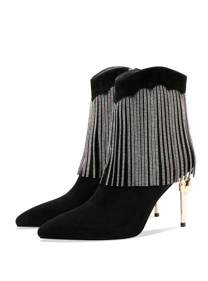 Fringed Rhinestone Boots