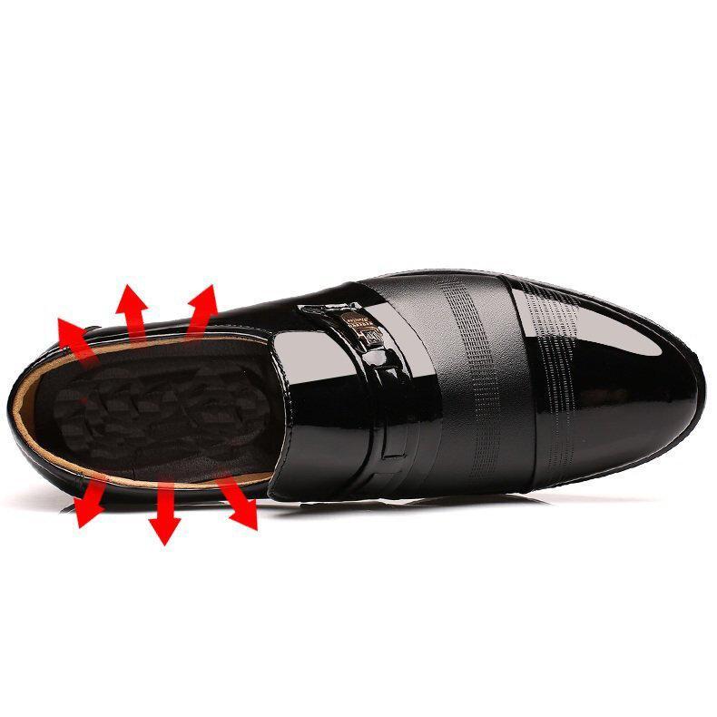 Men Cap Toe Pointed Toe Slip On Business Formal Shoes