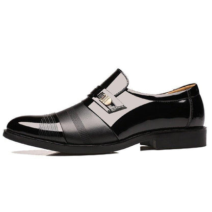 Men Cap Toe Pointed Toe Slip On Business Formal Shoes