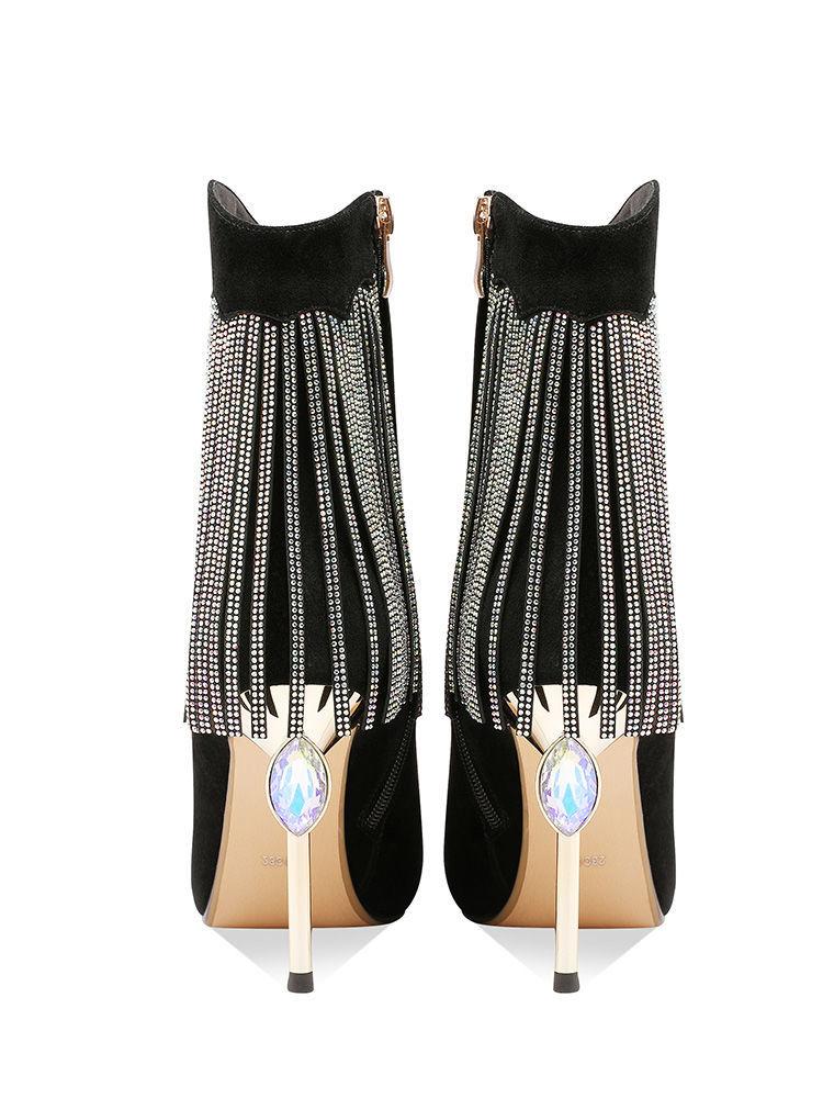 Fringed Rhinestone Boots