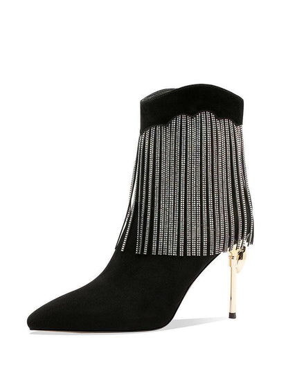 Fringed Rhinestone Boots