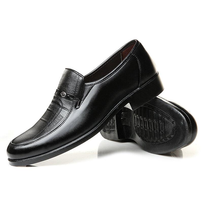 Men Soft Leather Slip On Business Casual Shoes