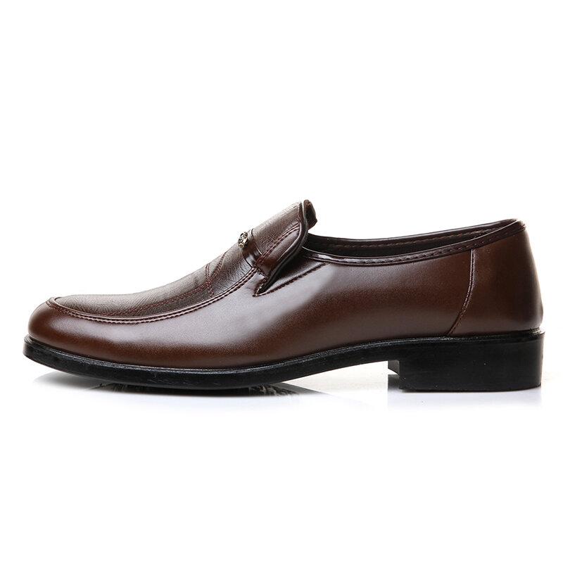 Men Soft Leather Slip On Business Casual Shoes