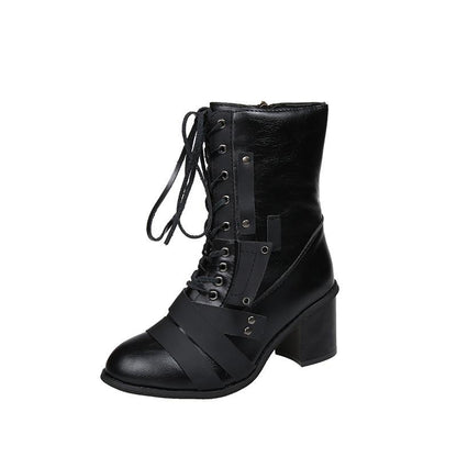 New retro ankle boots with thick heel