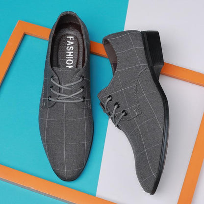 Men Large Size Breathable Pointed Toe Linen Business Shoes