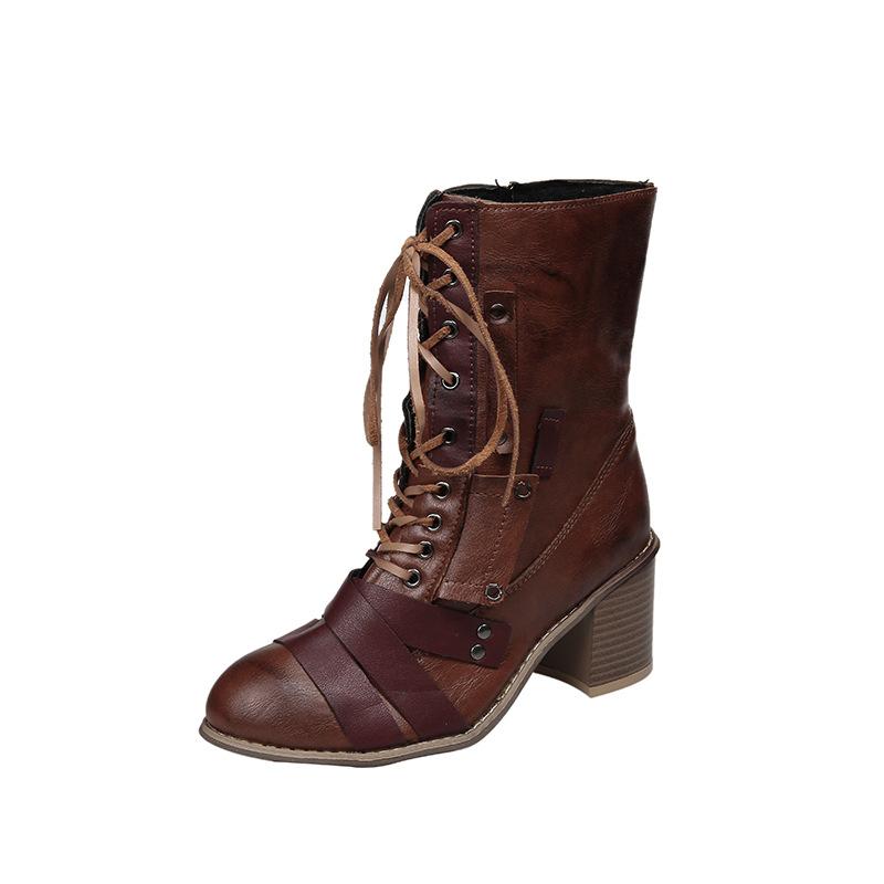 New retro ankle boots with thick heel