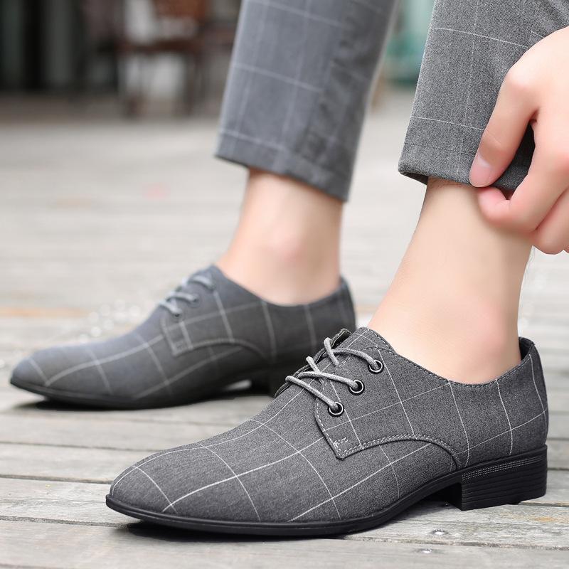 Men Large Size Breathable Pointed Toe Linen Business Shoes