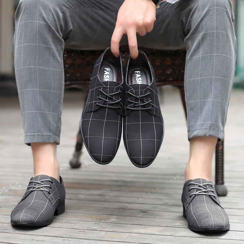 Men Large Size Breathable Pointed Toe Linen Business Shoes