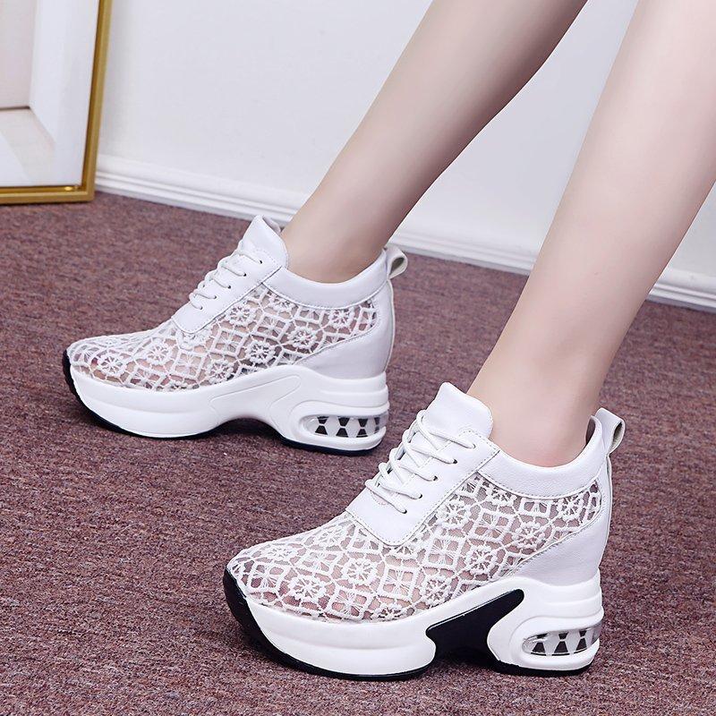 New breathable mesh shoes comfortable elevated casual women's shoes sports shoes