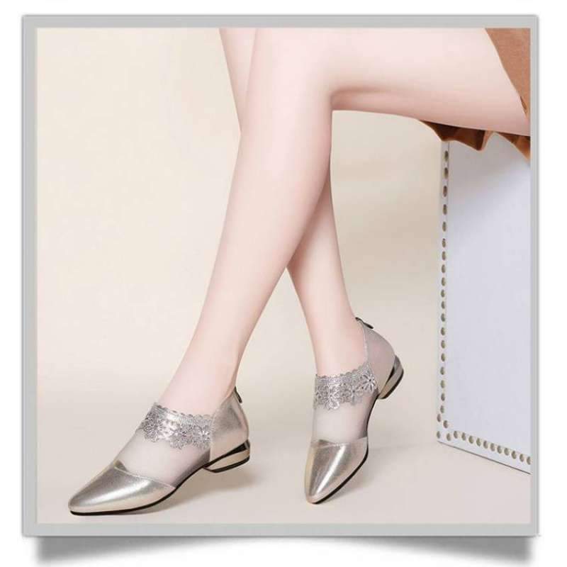 New comfortable and versatile flat mesh stiletto women's shoes