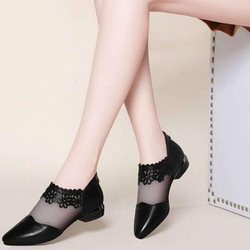 New comfortable and versatile flat mesh stiletto women's shoes