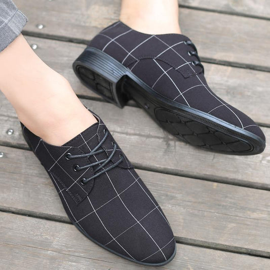 Men Large Size Breathable Pointed Toe Linen Business Shoes