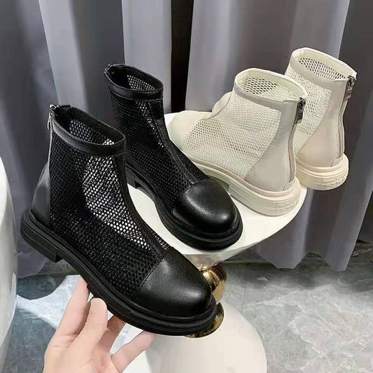 cutout mesh boots