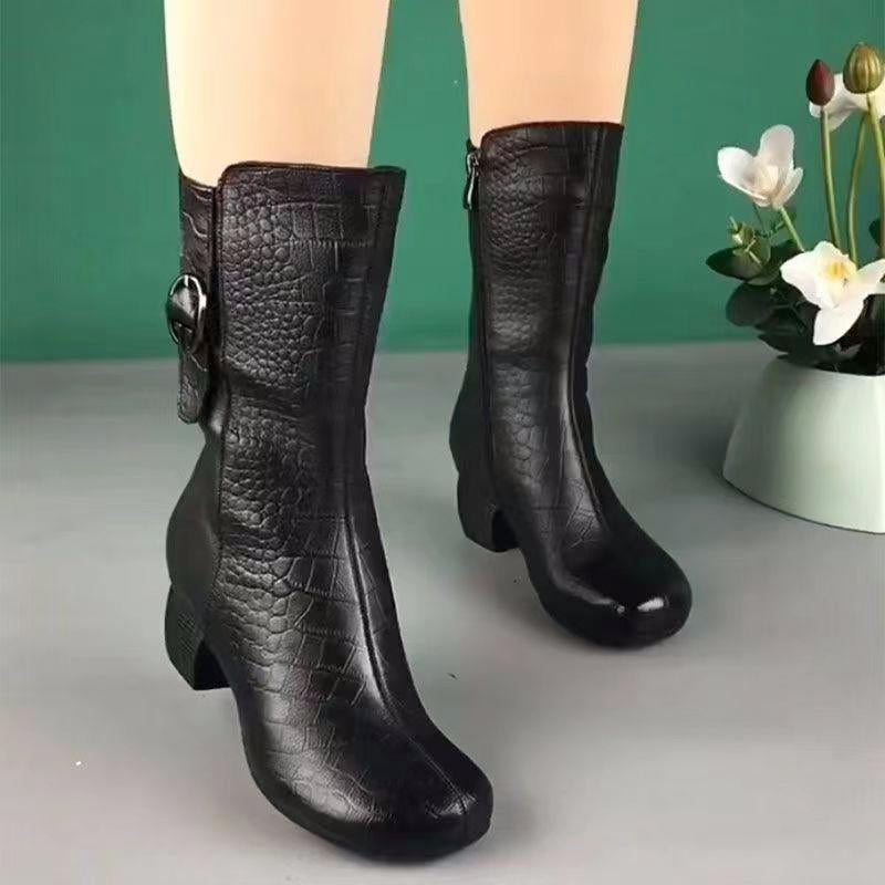 New chunky heel warm boots