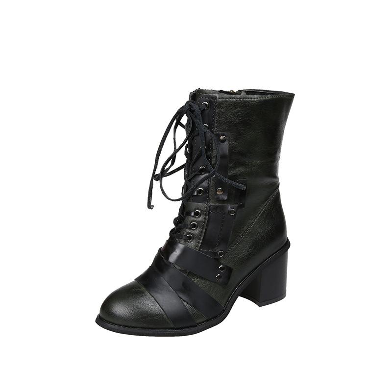 New retro ankle boots with thick heel