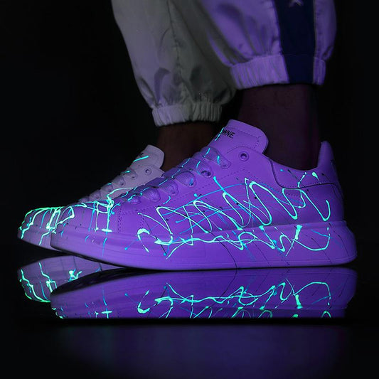 Fashion luminous laser couple white shoes