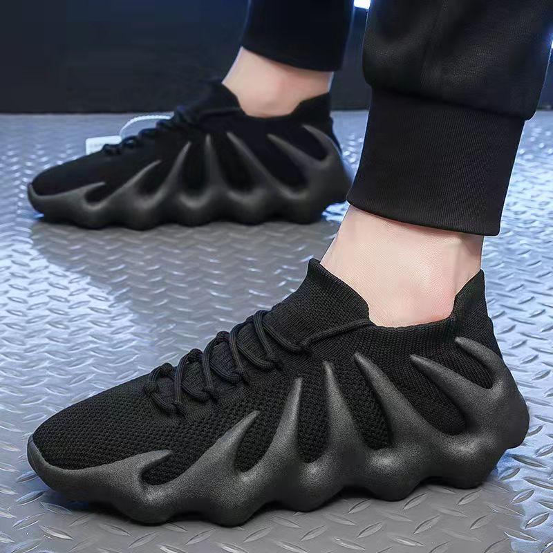 Couples stretch breathable wide foot flyknit casual shoes