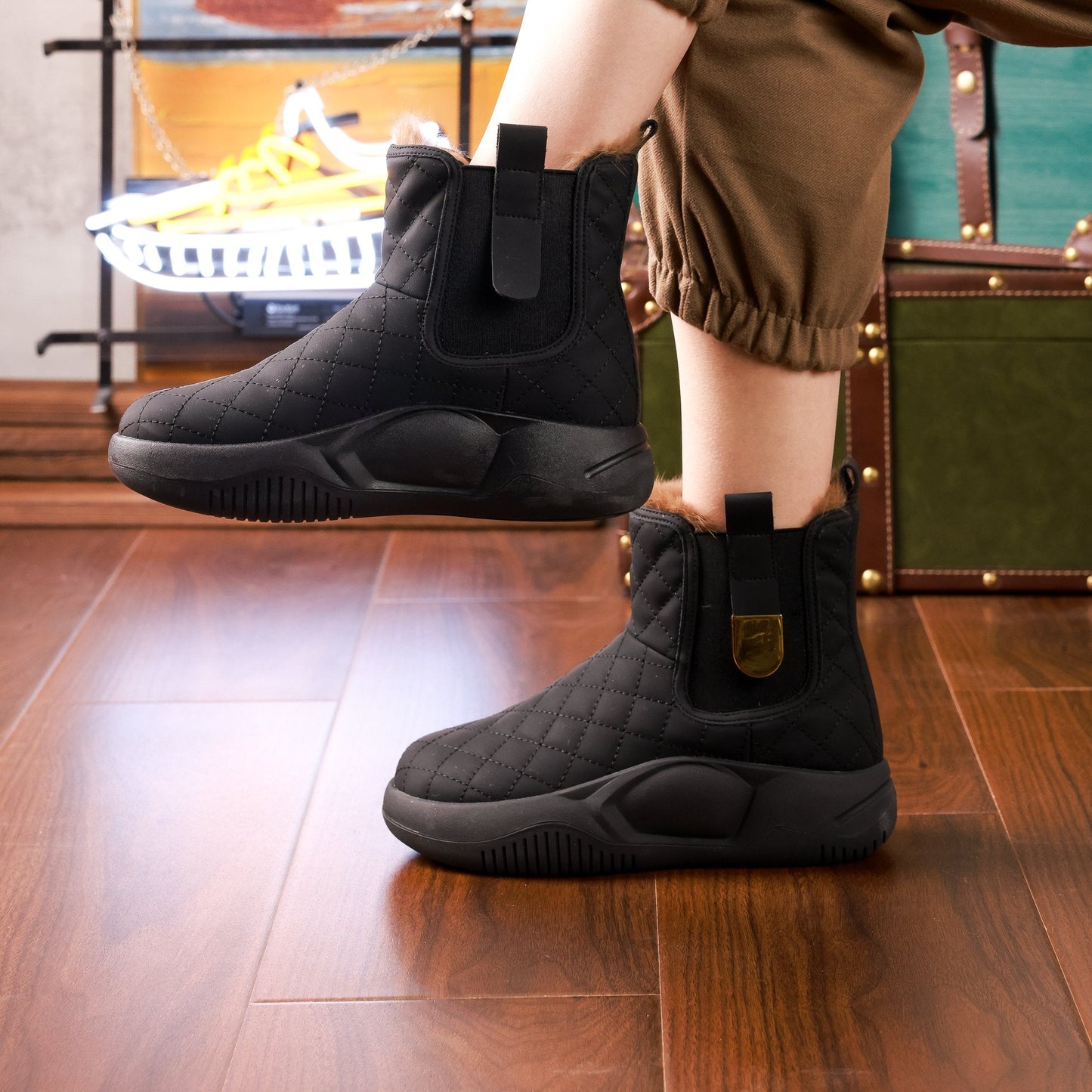 Winter fashion women's fleece short boots