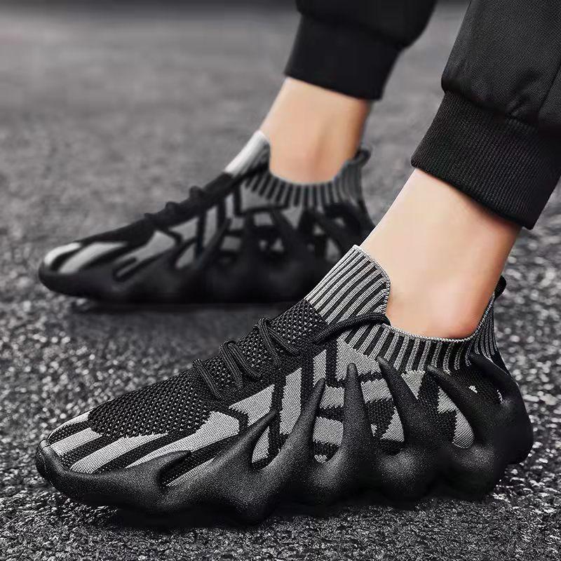 Couples stretch breathable wide foot flyknit casual shoes