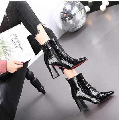 Fashion high heel leather boots