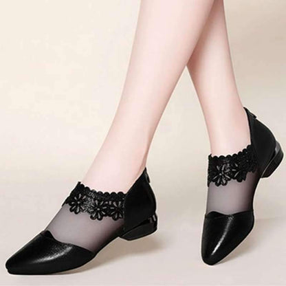 New comfortable and versatile flat mesh stiletto women's shoes