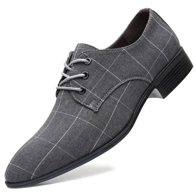 Men Large Size Breathable Pointed Toe Linen Business Shoes