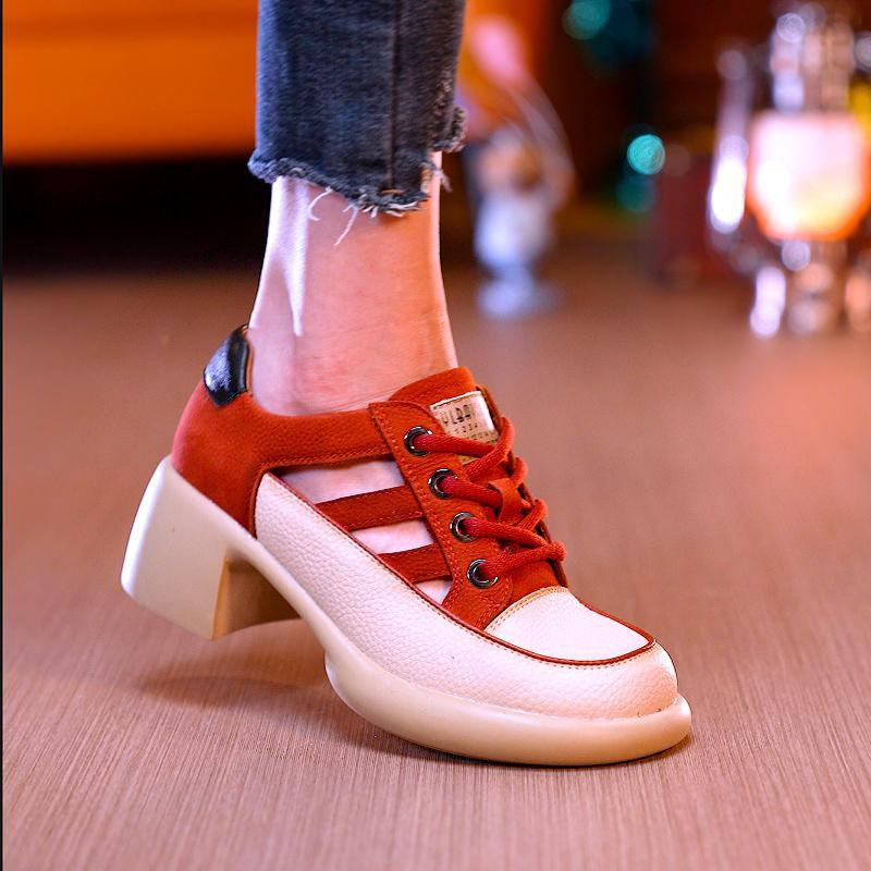 New Round Toe Soft Leather High Top Sandals