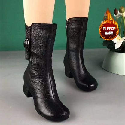 New chunky heel warm boots