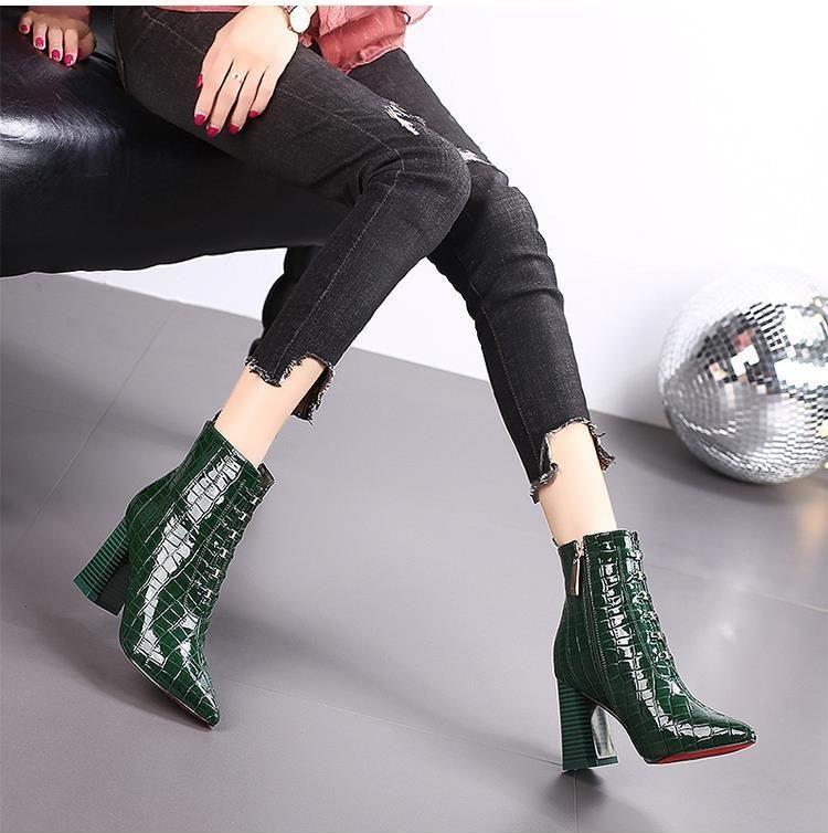 Fashion high heel leather boots