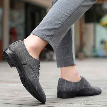 Men Large Size Breathable Pointed Toe Linen Business Shoes