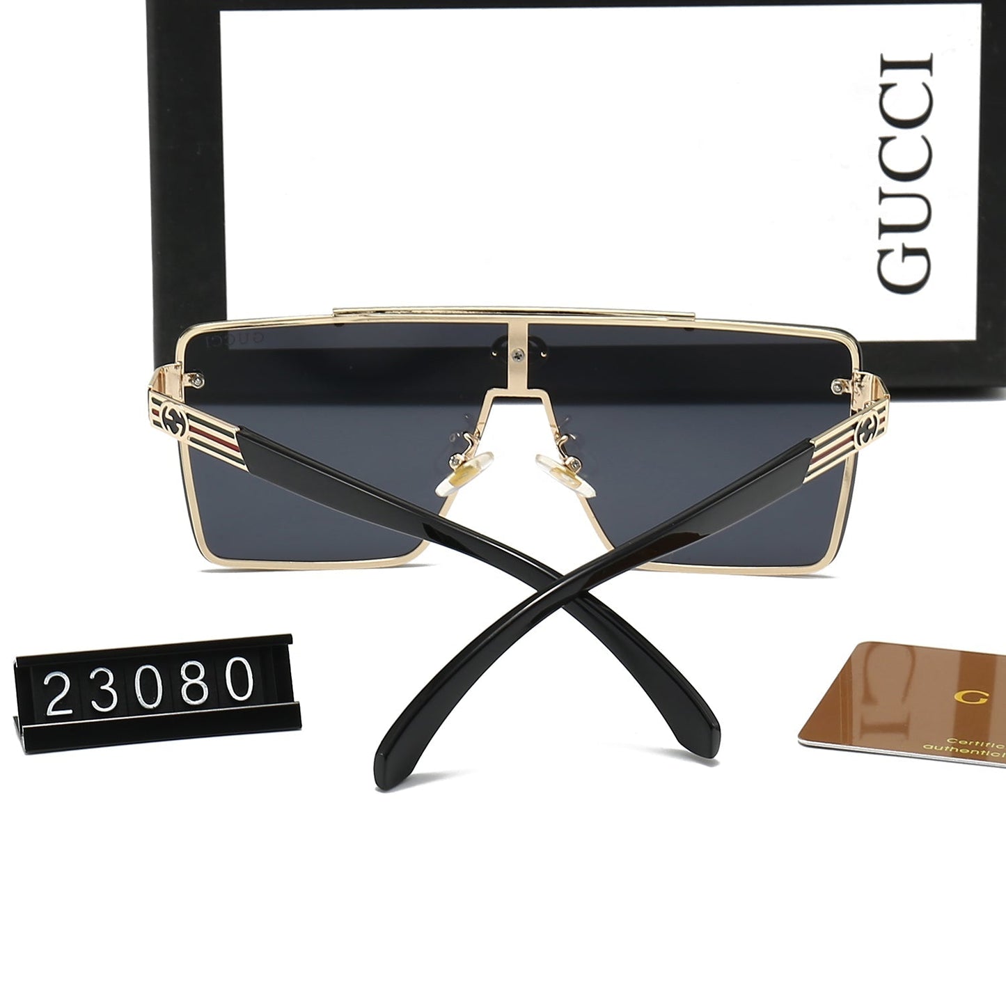 Fashionable One Piece Striped Frame Sunglasses