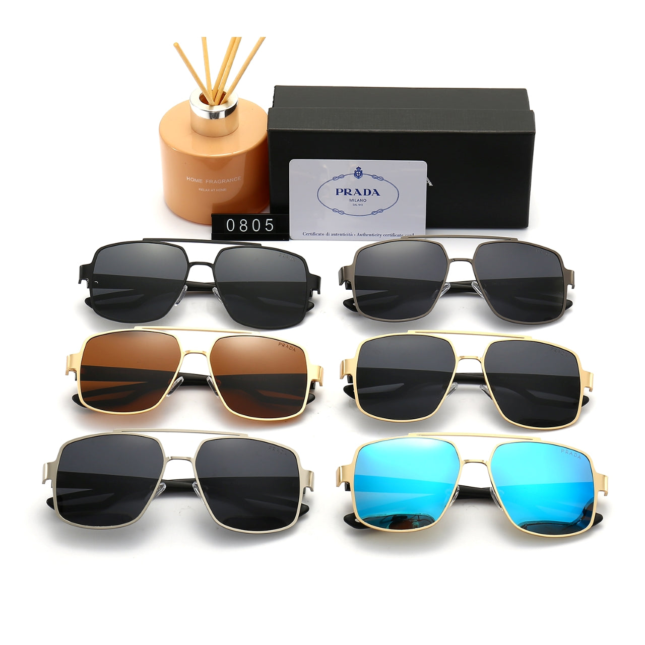 Classic Double Bridge Metal Sunglasses